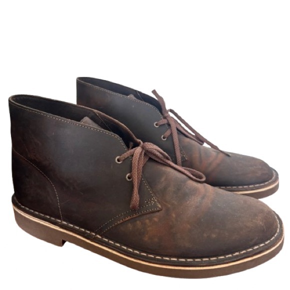 Clarks Bushacre 2 Dark Brown Leather Chukka Boots Lace Up